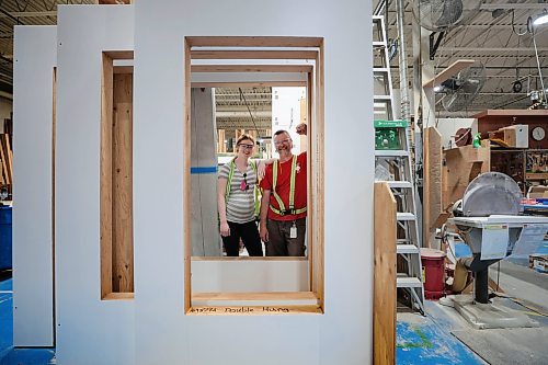 Ruth Bonneville / Free Press

BIZ - Loewen Windows

Photo of Chelsea Friesen, who's pregnant and works on packing material and her father, Vern Rempel, who has worked for the company for 34 years, and works on specialty windows, at work together Tuesday. 

For: Loewen Windows in Steinbach,  June 21 &quot;Made in Manitoba&quot; article:

Selection of photos taken at the large window manufacturing plant in Steinbach Manitoba including: wall at Loewen Windows that displays photos of employees that have worked at the company for 25+ years and photos of employees working in their large manufacturing facility.

Aaron Epp story

June 18th, 2024