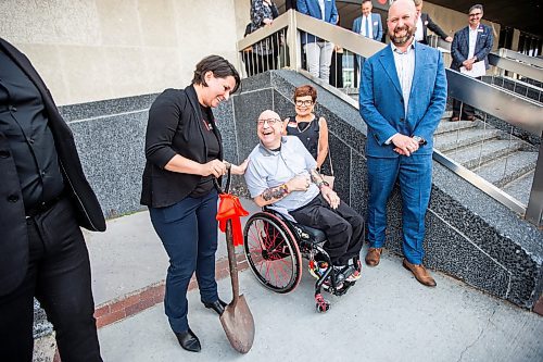 MIKAELA MACKENZIE / FREE PRESS

Dorota Blumczy&#x144;ska, Manitoba Museum CEO (left), Peter Tonge, principal at Peter Tonge Consulting, and Brigitte Sandron, board of governors chair for the Manitoba Museum, ceremonially break ground at a press conference announcing renovations to the Rupert Avenue entrance and foyer at the Manitoba Museum on Thursday, June 20, 2024. 

For AV story.

