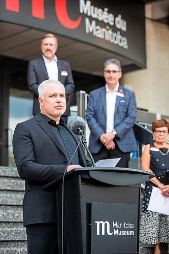 MIKAELA MACKENZIE / FREE PRESS

Michael Banman, principal design director at Canada West Stantec Inc, speaks at a press conference announcing renovations to the Rupert Avenue entrance and foyer at the Manitoba Museum on Thursday, June 20, 2024. 

For AV story.

