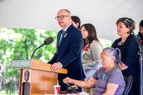 MIKAELA MACKENZIE / FREE PRESS

Mayor Scott Gillingham speaks (and city councillors stand behind him) at the Abinojii Mikanah renaming ceremony on Friday, June 21, 2024. 

For Joyanne story.

