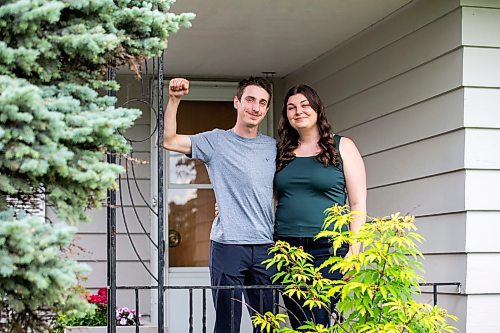 MIKAELA MACKENZIE / FREE PRESS

First-time home buyers Taylor Sumner and Evan Boychuk with their house, which they took posession of three weeks ago, on Friday, June 21, 2024. In a hot housing market with bidding wars now the norm, they managed to find this diamond in the rough and paid under asking price.

For Josh story.

