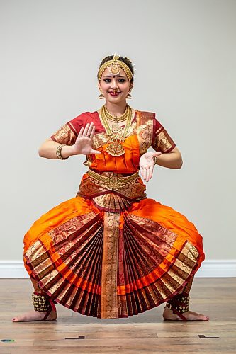 BROOK JONES / FREE PRESS
BRT Dance Academy is the only dance school in Manitoba specializing in Bharatanatyam, which is an ancient south Indian dance that originated in Tamil Nadu. Dancers were pictured at the dance academy in Winnipeg, Man., Saturday, June 15, 2024. PIctured: Rhea Gupta.