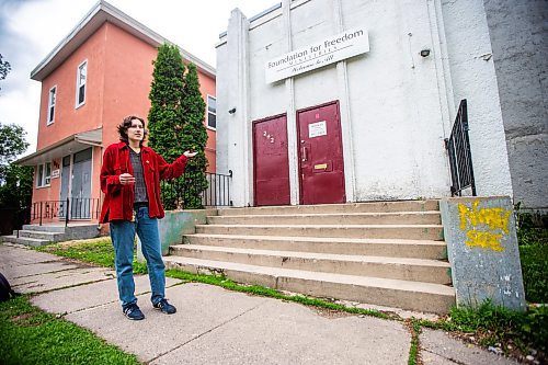 MIKAELA MACKENZIE / FREE PRESS

Devin Slippert, who has put together a tour of queer history in Winnipeg for the Winnipeg Architecture Foundation, at 242 Manitoba Ave (a place that has a hidden history as an important queer gathering place) on Tuesday, June 18, 2024. 

For Ben Waldman story.

