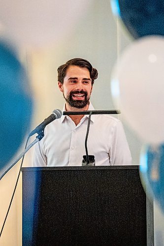 NIC ADAM / FREE PRESS
Graduate of the Winnipeg Regional Health Authority&#x2019;s uncertified health care aide, or UHCA, program Matthew Jacobi, 33, speaks at a UHCA ceremony held at the Masonic Memorial Centre on Monday afternoon. 
240624 - Monday, June 24, 2024.

Reporter: Tyler Searle