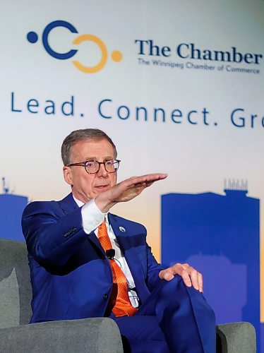 MIKE DEAL / FREE PRESS
Bank of Canada Governor Tiff Macklem speaks during a keynote address at a Winnipeg Chamber of Commerce luncheon at the RBC Convention Centre Monday.
240624 - Monday, June 24, 2024.