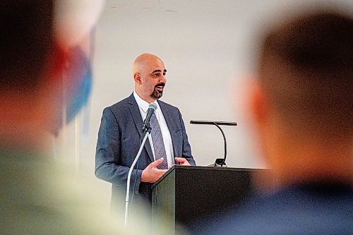 NIC ADAM / FREE PRESS
Winnipeg Regional Health Authority President and CEO Mike Nader speaks at the uncertified health care aide, or UHCA, ceremony held at the Masonic Memorial Centre on Monday afternoon. 
240624 - Monday, June 24, 2024.

Reporter: Tyler Searle