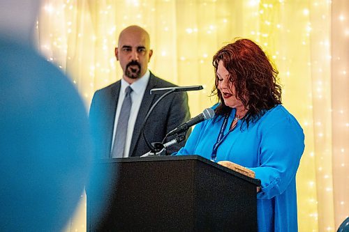 NIC ADAM / FREE PRESS
Winnipeg Regional Health Authority Regional Lead Tara-Lee Procter speaks at the uncertified health care aide, or UHCA, ceremony held at the Masonic Memorial Centre on Monday afternoon. 
240624 - Monday, June 24, 2024.

Reporter: Tyler Searle