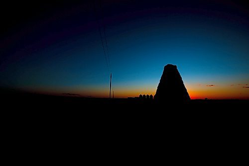 JOHN WOODS / FREE PRESS
The Principle Meridian Cairn on the TransCanada just west of Headingley photographed Monday, June 24, 2024. 

Reporter: paul