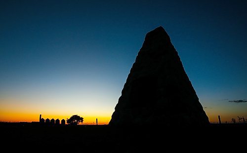 JOHN WOODS / FREE PRESS
The Principle Meridian Cairn on the TransCanada just west of Headingley photographed Monday, June 24, 2024. 

Reporter: paul