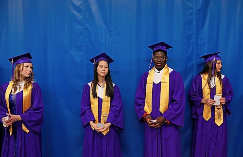 25062024
Graduates wait backstage prior to Vincent Massey High School&#x2019;s 2024 Convocation at the Keystone Centre on Tuesday.
(Tim Smith/The Brandon Sun)