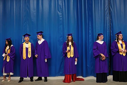 25062024
Graduates wait backstage prior to Vincent Massey High School&#x2019;s 2024 Convocation at the Keystone Centre on Tuesday.
(Tim Smith/The Brandon Sun)