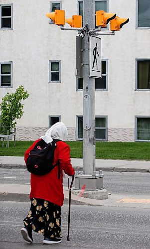 JOHN WOODS / FREE PRESS
People use a new crosswalk at St Mary and Carrier Monday, June 24, 2024. The city has added lights and time at several crosswalks.

Reporter: joyanne