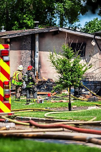 MIKAELA MACKENZIE / FREE PRESS

Fire crews at the scene of a house explosion on Camrose Bay in Transcona on Wednesday, June 26, 2024.

For Malak story.

