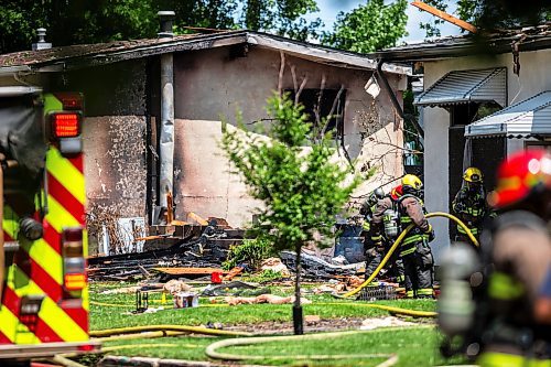 MIKAELA MACKENZIE / FREE PRESS

Fire crews at the scene of a house explosion on Camrose Bay in Transcona on Wednesday, June 26, 2024.

For Malak story.

