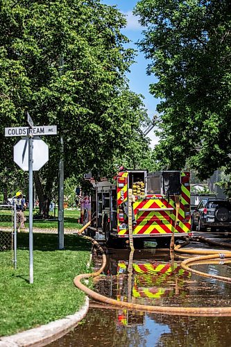 MIKAELA MACKENZIE / FREE PRESS

Fire crews at the scene of a house explosion on Camrose Bay in Transcona on Wednesday, June 26, 2024.

For Malak story.

