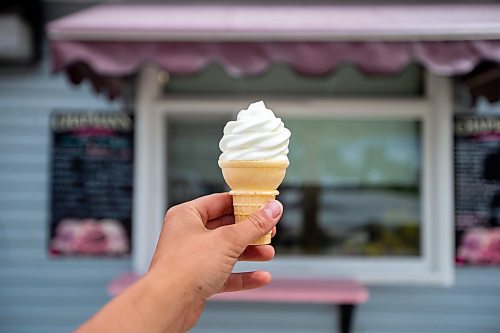 MIKAELA MACKENZIE / FREE PRESS

A kid&#x573;-sized vanilla soft-serve cone at the Kiln drive-in in Stonewall on Tuesday, June 25, 2024.

For summer slices story.

