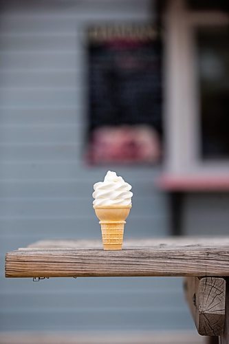 MIKAELA MACKENZIE / FREE PRESS

A kid&#x573;-sized vanilla soft-serve cone at the Kiln drive-in in Stonewall on Tuesday, June 25, 2024.

For summer slices story.

