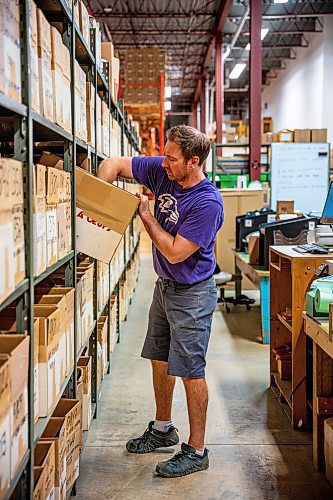 NIC ADAM / FREE PRESS
Corey Laniuk started working for Coghlan&#x2019;s in 2009. He has since worked his way to becoming both the warehouse manager and the international sales manager.
240627 - Thursday, June 27, 2024.

Reporter: Aaron