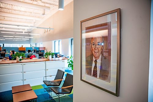 NIC ADAM / FREE PRESS
A portrait of Norm Coghlan, the man who started Coghlan&#x2019;s in 1951, hangs by the entryway of the Coghlan&#x2019;s office Thursday afternoon.
240627 - Thursday, June 27, 2024.

Reporter: Aaron