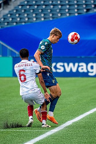 NIC ADAM / FREE PRESS
Valour FC&#x2019;s Dante Campbell (6) during Thursday&#x2019;s game against York United FC at Princess Auto Stadium.
240627 - Thursday, June 27, 2024.

Reporter: Josh