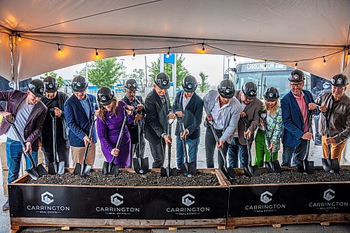 NIC ADAM / FREE PRESS
Carrington and city officials turn sod at Carrington Real Estate&#x2019;s official sod-turning for a high-rise near Jubilee Station on Friday morning.
240628 - Friday, June 28, 2024.

Reporter: Gabby Piche