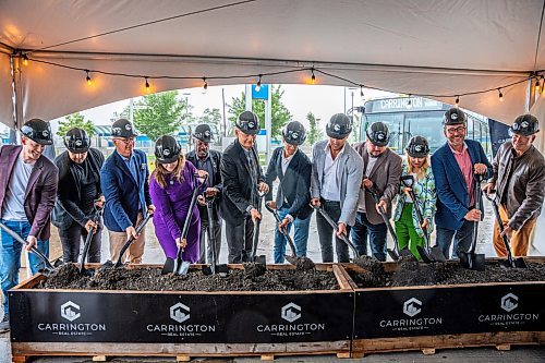 NIC ADAM / FREE PRESS
Carrington and city officials turn sod at Carrington Real Estate&#x2019;s official sod-turning for a high-rise near Jubilee Station on Friday morning.
240628 - Friday, June 28, 2024.

Reporter: Gabby Piche