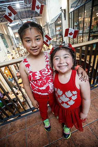 JOHN WOODS / FREE PRESS
Sweet Bella and Honey Victoria Cotton take in the Canada Day celebrations at the Forks Monday, July 1, 2024. 

Reporter: ?