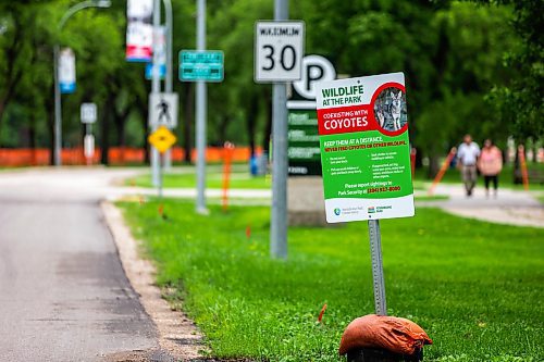 MIKAELA MACKENZIE / FREE PRESS

Signs warn visitors of coyotes at Assiniboine Park on Tuesday, July 2, 2024. 

For Malak story.

