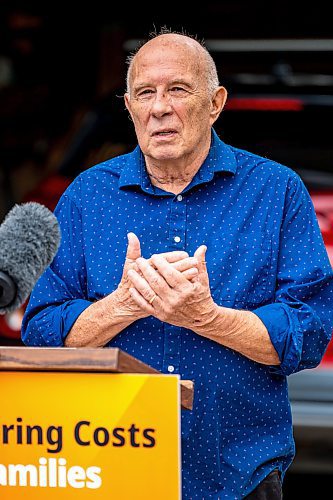 NIC ADAM / FREE PRESS
Electric vehicle owner Gary Pedersen speaks to press about Manitobas new electric vehicle rebate program in front of his home on Tuesday.
240702 - Tuesday, July 02, 2024.

Reporter: Martin Cash