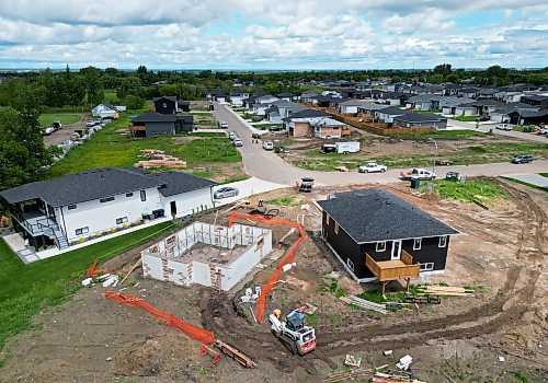 02072024
Housing construction in the Bellafield subdivision in Brandon, Manitoba on Tuesday. 
(Tim Smith/The Brandon Sun)