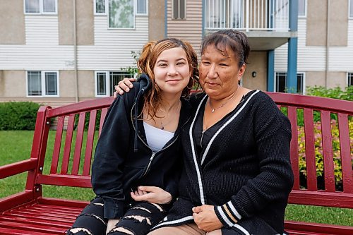 MIKE DEAL / FREE PRESS
Resident, Priscilla Kent with her daughter, Madison Stove, 16, who is very proud of her mother for the work she has put into recovery.
Aurora Reunification Village, 873 Waverley Street, a private reunification centre that helps people in addictions treatment work towards building a life that includes their children.  
See Katie May story
240703 - Wednesday, July 03, 2024.