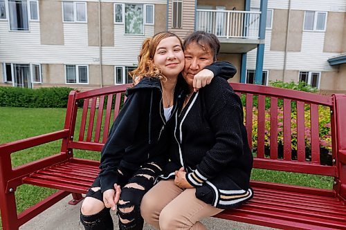 MIKE DEAL / FREE PRESS
Resident, Priscilla Kent with her daughter, Madison Stove, 16, who is very proud of her mother for the work she has put into recovery.
Aurora Reunification Village, 873 Waverley Street, a private reunification centre that helps people in addictions treatment work towards building a life that includes their children.  
See Katie May story
240703 - Wednesday, July 03, 2024.