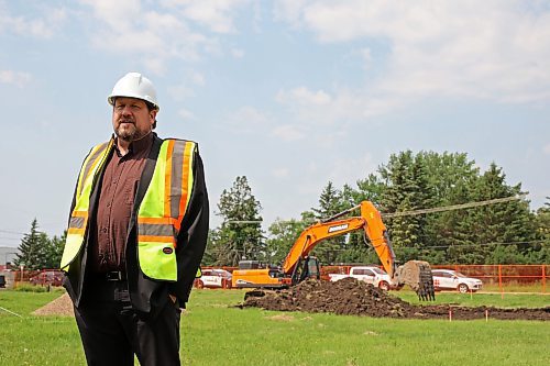 03072024
Minister of Sport, Culture, Heritage and Tourism and Brandon East MLA Glen Simard speaks during the ground breaking for Brandon's Transitional Housing Project at 353 16th St. N on Wednesday. 
(Tim Smith/The Brandon Sun)