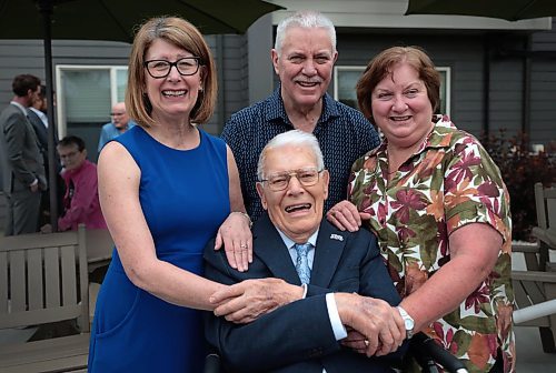 Ruth Bonneville / Free Press

LOCAL STDUP - 100-yr-old

Mr. Richard Earl with his children, daughters  Emily Earl (blue) and Delanie Rhymer and son Michael Earl.  

Mr. Richard Earl who  joined the Royal Canadian Air Force at age 18 and served in the 2nd World War,  celebrates his 100th Birthday with a grand party at The Courtyards at Linden Pointe Tuesday.

His party included close family and friends along with MLA  Obby Khan and Premier Wab Kinew!  Also members of  RCAF,, 435 SQN, which Earl was an original member of during the war, presented him with a photo of him in the CC-130 Hercules when he visited their hanger earlier this year. To top it all off the RCAF did a fly-by with the CC-130 Hercules 2 times once for his birthday and also for the RCAF which is also turning 100 this year. 

See story 

July 3rd,  2024

