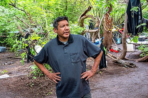 NIC ADAM / FREE PRESS
Alan Urrutia speaks about the dispute between Street Links and Main Street Project who are at odds over an encampment on D'arcy Drive.
240703 - Wednesday, July 03, 2024.

Reporter: Nicole