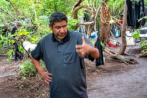 NIC ADAM / FREE PRESS
Alan Urrutia speaks about the dispute between Street Links and Main Street Project who are at odds over an encampment on D'arcy Drive.
240703 - Wednesday, July 03, 2024.

Reporter: Nicole