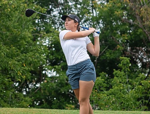 Mike Thiessen / Winnipeg Free Press 
Addison Kartusch plays in the Women&#x2019;s City and District Championship at the Selkirk Golf Course and Country Club. For Joshua Sam-Frey. 230822 &#x2013; Tuesday, August 22, 2023