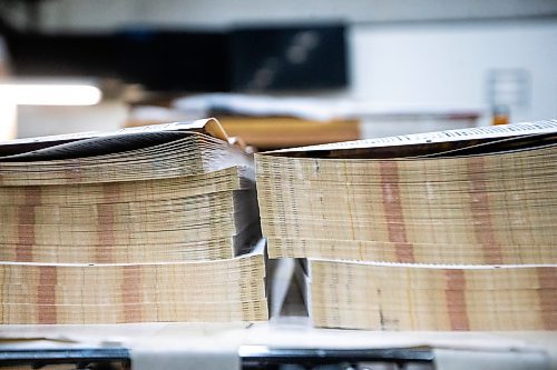 MIKAELA MACKENZIE / FREE PRESS

Stacks of printed cards in the finishing department at Pollard Banknote in Winnipeg on Wednesday, July 3, 2024. The company partners with lotteries around the world to design, market, and print lottery games.

For Aaron story.

