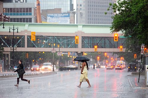 MIKAELA MACKENZIE / FREE PRESS

Thunderstorms drench pedestrians in downtown Winnipeg on Thursday, July 4, 2024. 

Standup.

