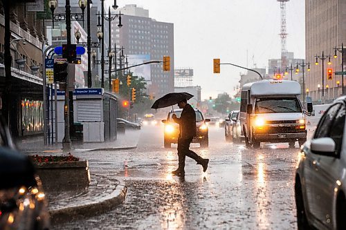 MIKAELA MACKENZIE / FREE PRESS

Thunderstorms drench pedestrians in downtown Winnipeg on Thursday, July 4, 2024. 

Standup.

