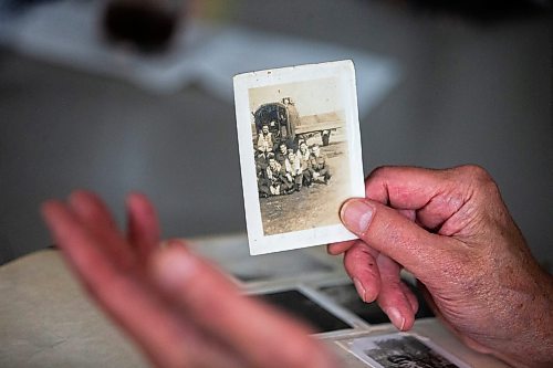 MIKAELA MACKENZIE / FREE PRESS

Peter Rokeby, the son of a pilot who flew in the same squadron as Andrew Mynarski, with photos of his dad&#x573; squadron on Friday, July 5, 2024. 

For Matt story.

