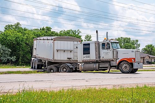 NIC ADAM / FREE PRESS
WPS at the scene of a serious motor vehicle collision on Lagimodiere Blvd and E Mint Pl that occurred around 10:20 on Friday morning. A woman was sent to hospital and is now in critical condition police say.
240705 - Friday, July 05, 2024.

Reporter: ?