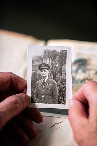 MIKAELA MACKENZIE / FREE PRESS

Peter Rokeby, the son of a pilot who flew in the same squadron as Andrew Mynarski, with photos of his dad on Friday, July 5, 2024. 

For Matt story.

