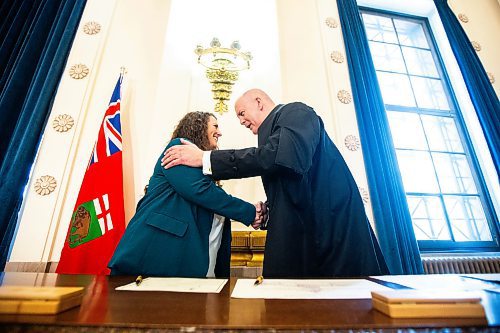 MIKAELA MACKENZIE / FREE PRESS

Carla Compton is sworn in as the new NDP MLA for Tuxedo at the Manitoba Legislative Building on Monday, July 8, 2024. 

For Carol story.

