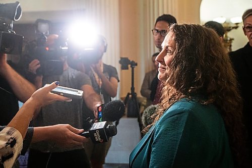 MIKAELA MACKENZIE / FREE PRESS

Carla Compton speaks to the media after being sworn in as the new NDP MLA for Tuxedo at the Manitoba Legislative Building on Monday, July 8, 2024. 

For Carol story.

