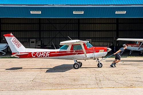 NIC ADAM / FREE PRESS
St. Andrews Airport is celebrating its 60th anniversary this month since it first opened.
Harv&#x2019;s dispatcher and commercial pilot student, Kevin Hladik, taxis a small Cessna plane at St. Andrews Airport on Monday morning.
240708 - Monday, July 08, 2024.

Reporter: Matt Frank