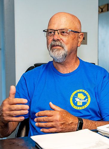 NIC ADAM / FREE PRESS
St. Andrews Airport is celebrating its 60th anniversary this month since it first opened.
St. Andrews Airport chair person, Russ Paradoski, in the board room of the airport on Monday morning.
240708 - Monday, July 08, 2024.

Reporter: Matt Frank