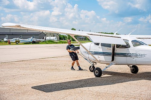 NIC ADAM / FREE PRESS
St. Andrews Airport is celebrating its 60th anniversary this month since it first opened.
Harv&#x2019;s dispatcher and commercial pilot student, Kevin Hladik, taxis a small Cessna plane at St. Andrews Airport on Monday morning.
240708 - Monday, July 08, 2024.

Reporter: Matt Frank