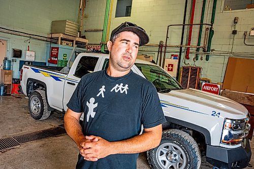 NIC ADAM / FREE PRESS
St. Andrews Airport is celebrating its 60th anniversary this month since it first opened.
St. Andrews Airport&#x2019;s Senior Maintenance Driver/Operator, Kyle Decosse, in front of one of the airport&#x2019;s half-ton trucks on Monday morning.
240708 - Monday, July 08, 2024.

Reporter: Matt Frank