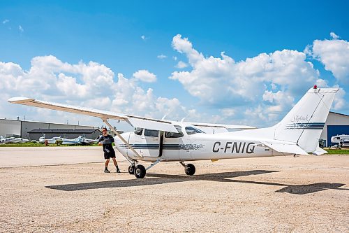 NIC ADAM / FREE PRESS
St. Andrews Airport is celebrating its 60th anniversary this month since it first opened.
Harv&#x2019;s dispatcher and commercial pilot student, Kevin Hladik, taxis a small Cessna plane at St. Andrews Airport on Monday morning.
240708 - Monday, July 08, 2024.

Reporter: Matt Frank